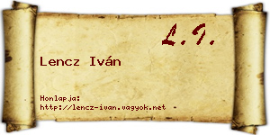 Lencz Iván névjegykártya